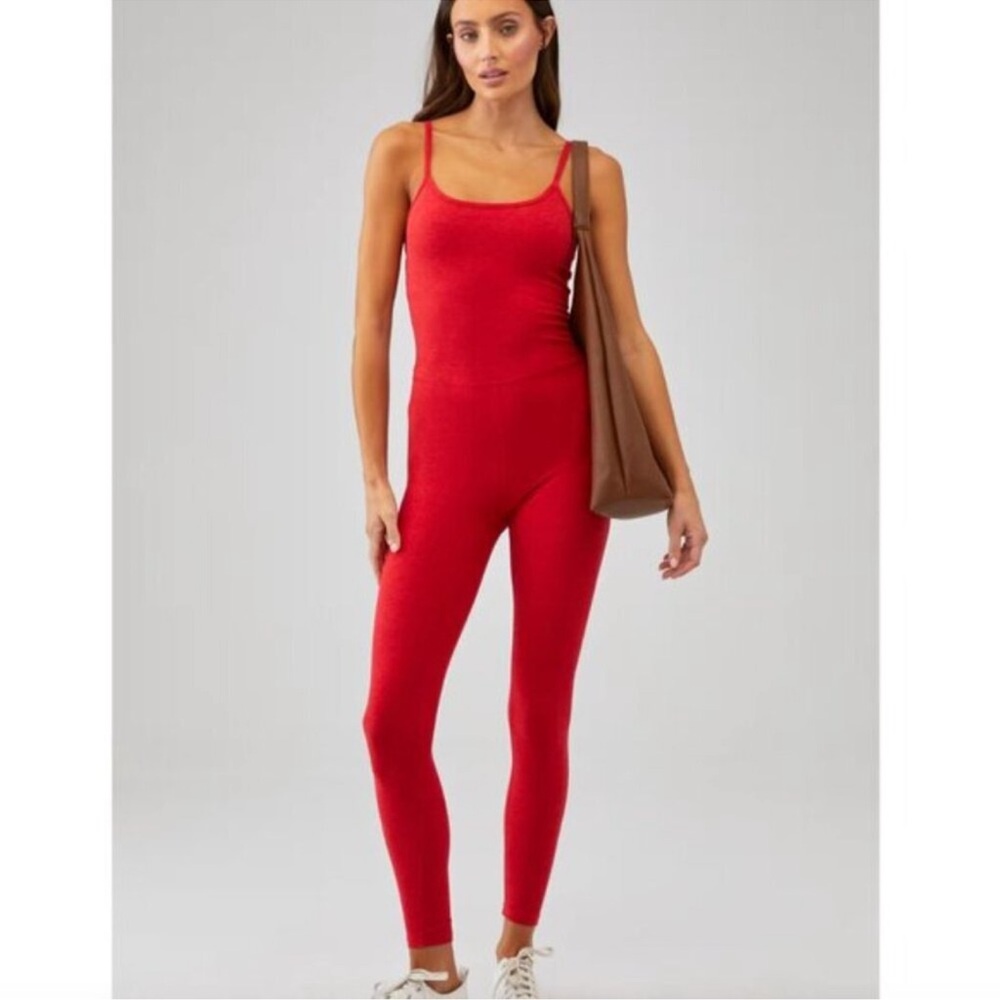 Beyond Yoga Red Tank Jumpsuit/ bodysuit